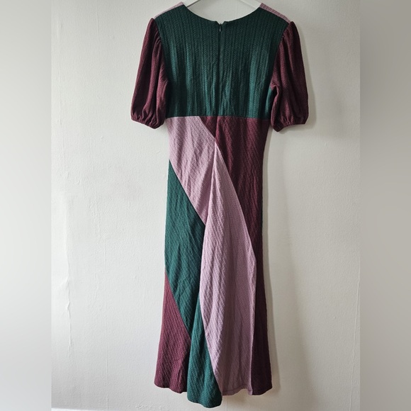 Colorblock Rib Knit Dress Size Large - Picture 4 of 6